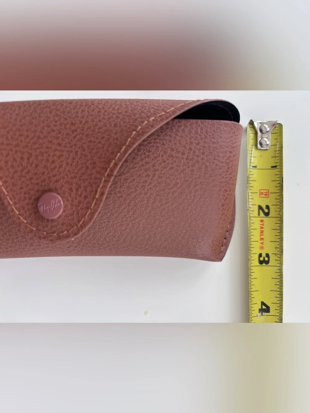 Ray-Ban Brown Textured Semi-Hard Leather Sunglasses Case